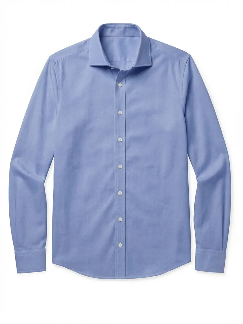 Chemise en twill uni bleu vif