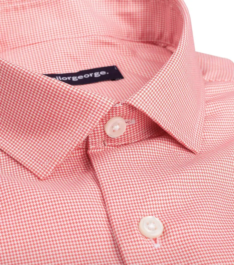 Chemise en twill à carreaux rouge vif facile à repasser