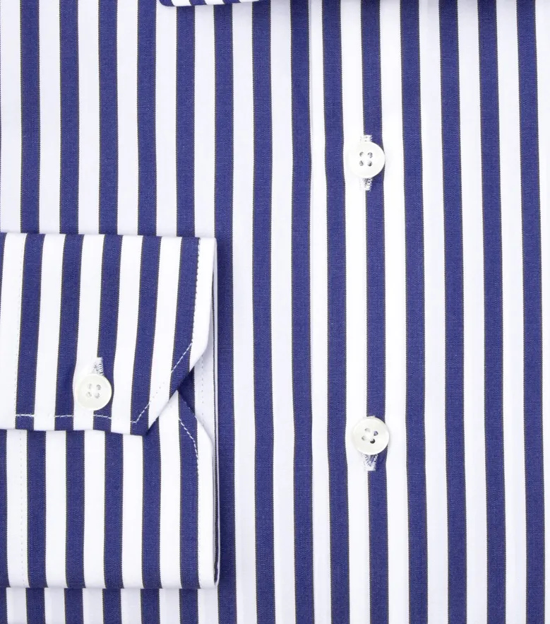 Chemise en popeline à rayures bleu