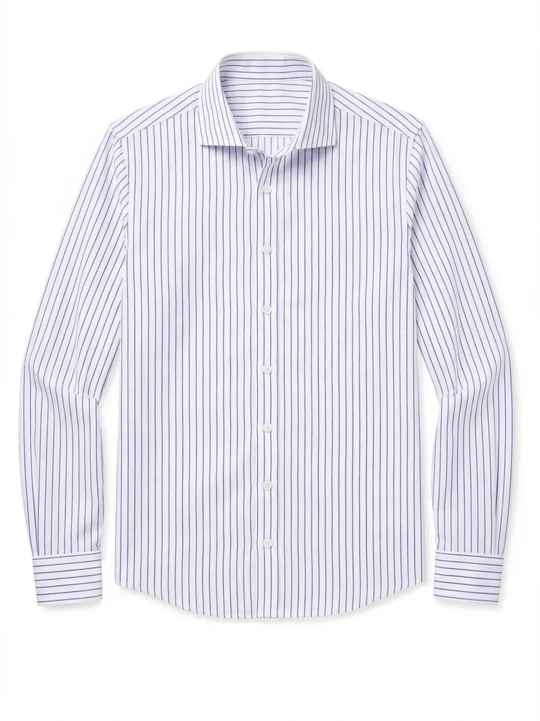 Chemise en popeline à rayures violet