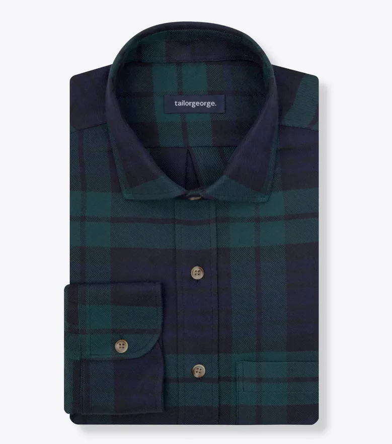 Chemise en flanelle à carreaux vert