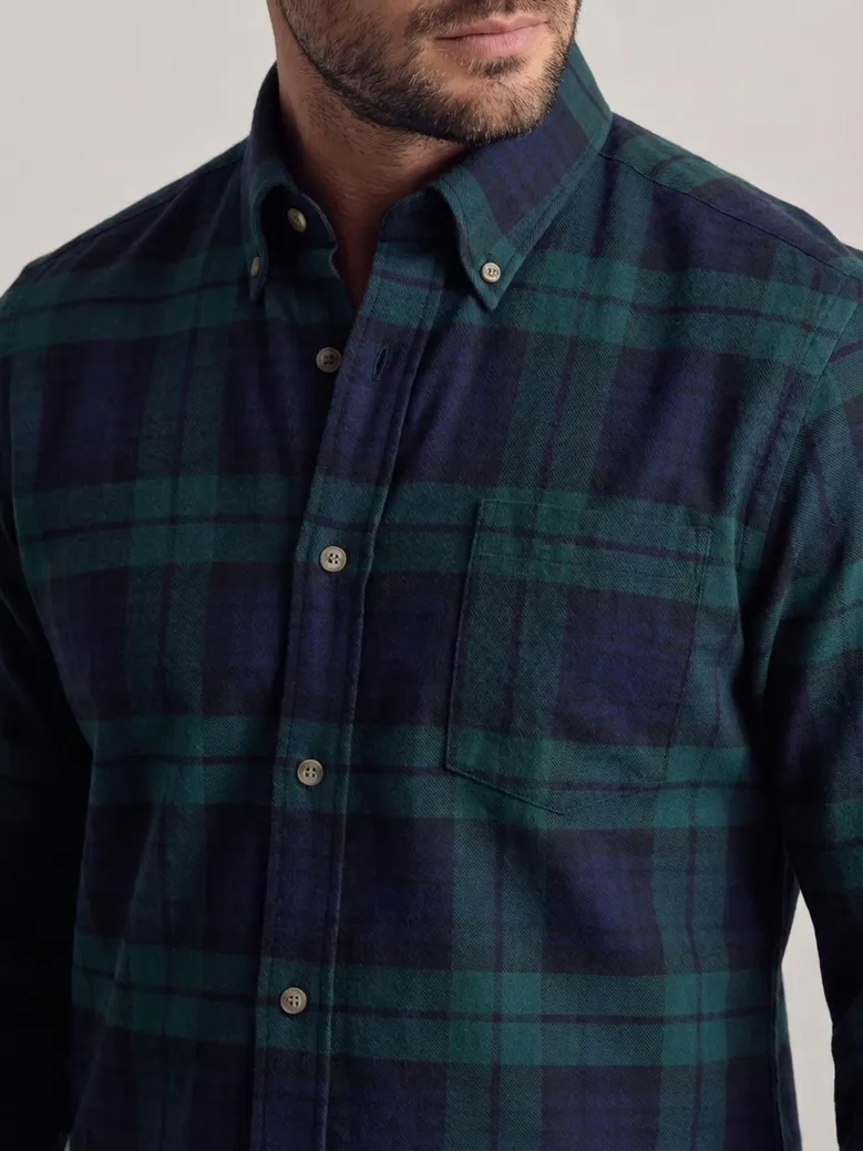 Chemise en flanelle à carreaux vert