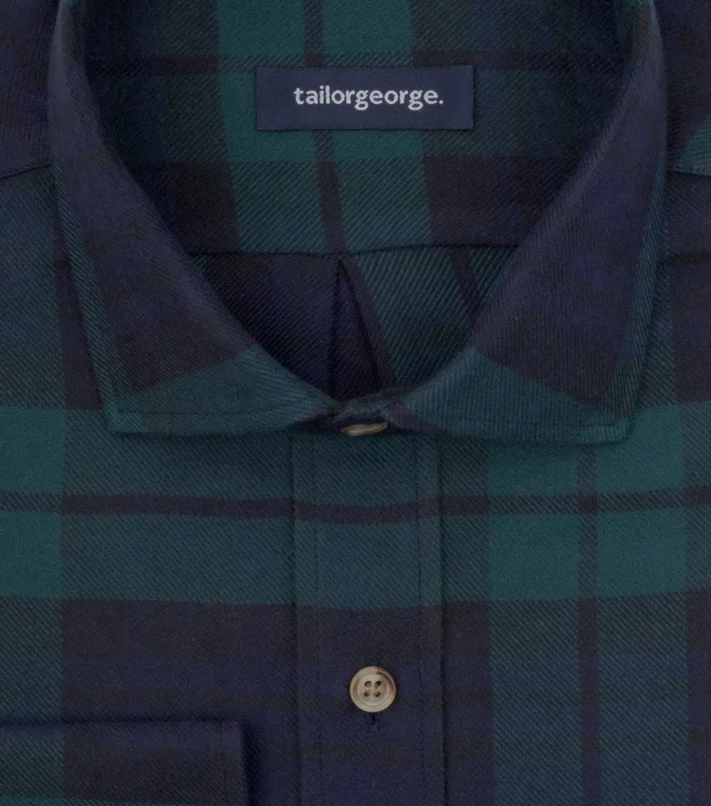 Chemise en flanelle à carreaux vert