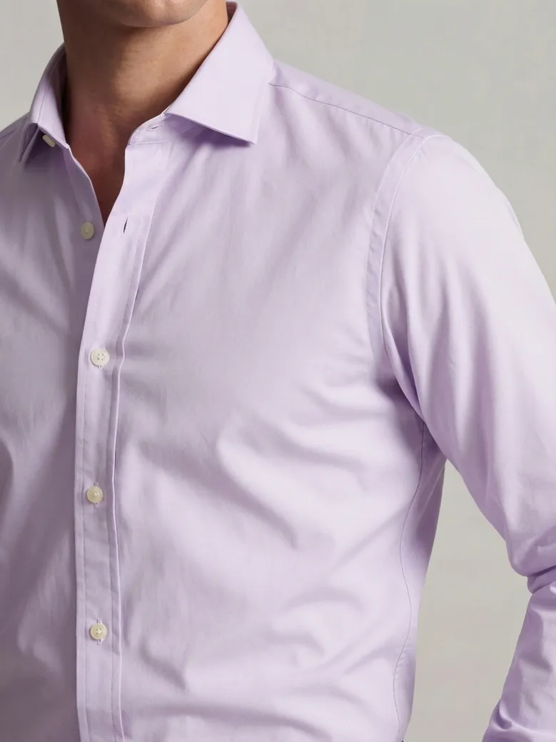 Chemise en popeline uni violet