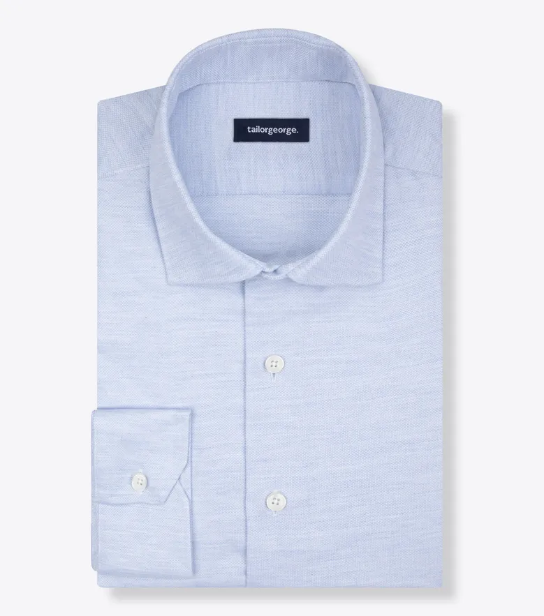 Chemise en twill uni bleu ciel