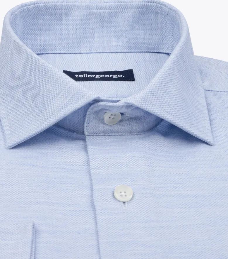 Chemise en twill uni bleu ciel