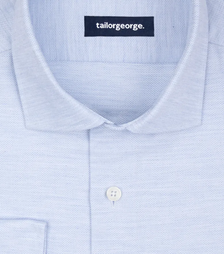 Chemise en twill uni bleu ciel