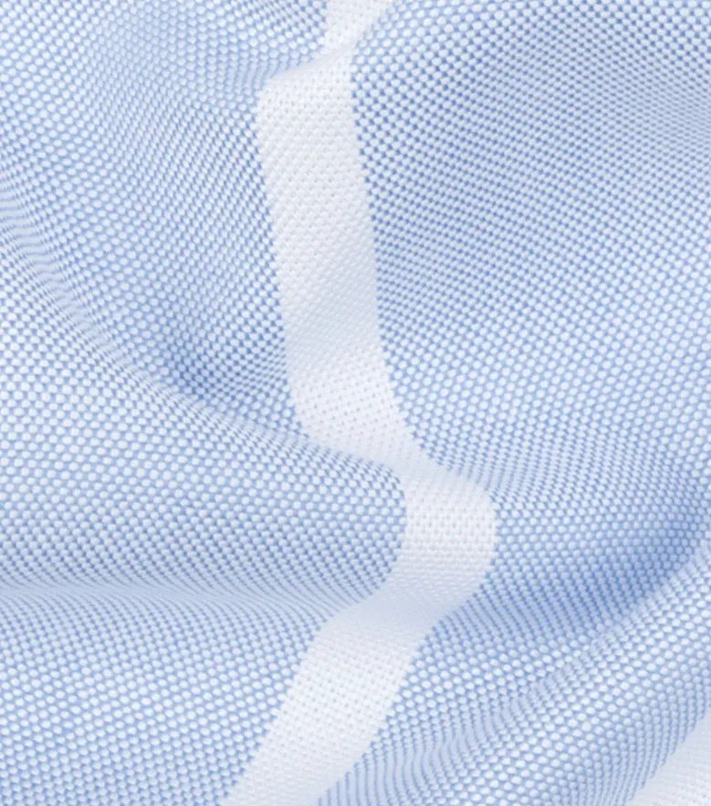 Chemise en Oxford américain épais à rayures bleu ciel