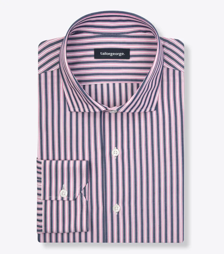Chemise en popeline à rayures bleu