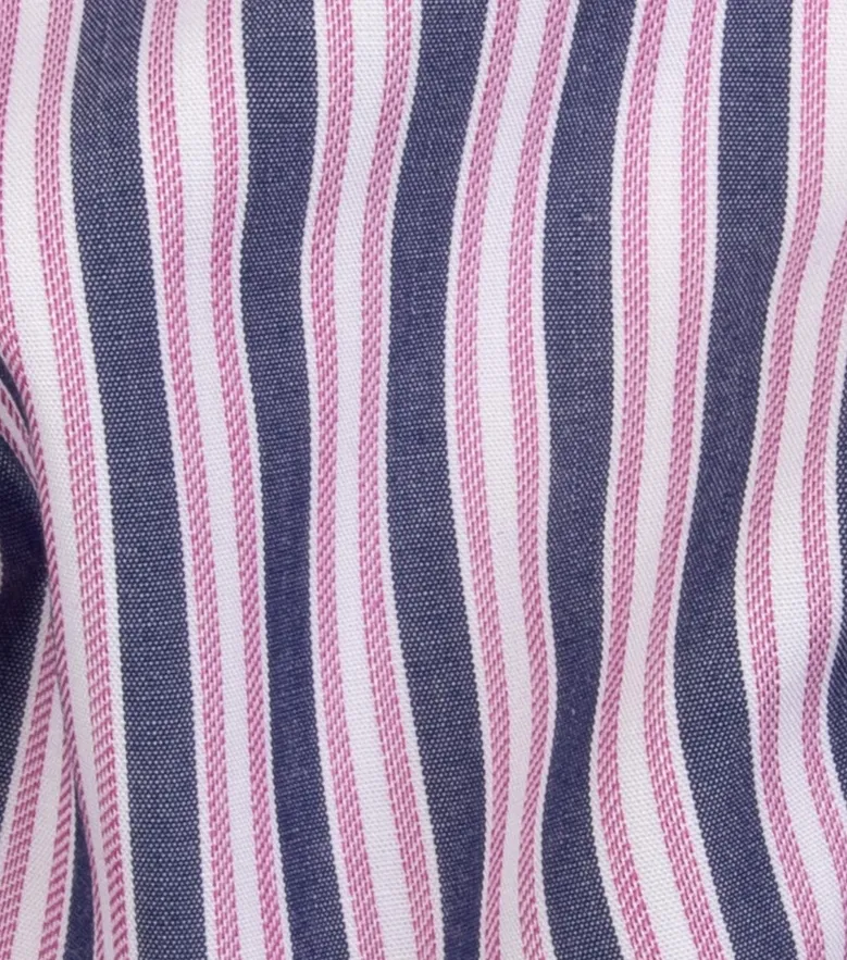 Chemise en popeline à rayures bleu