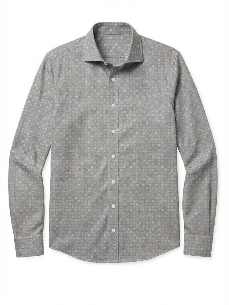 Chemise en flanelle légère grise à motif