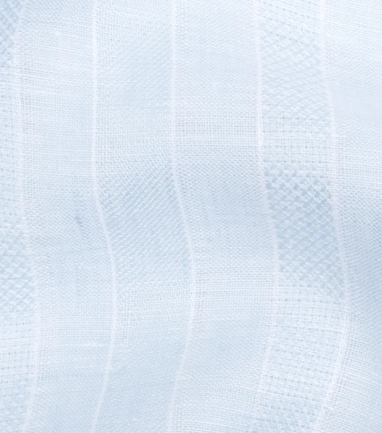 Chemise en lin à rayures bleu ciel
