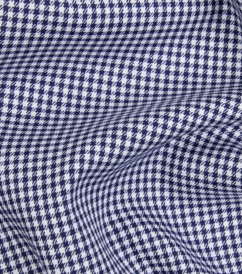 Chemise en twill à carreaux bleu marine