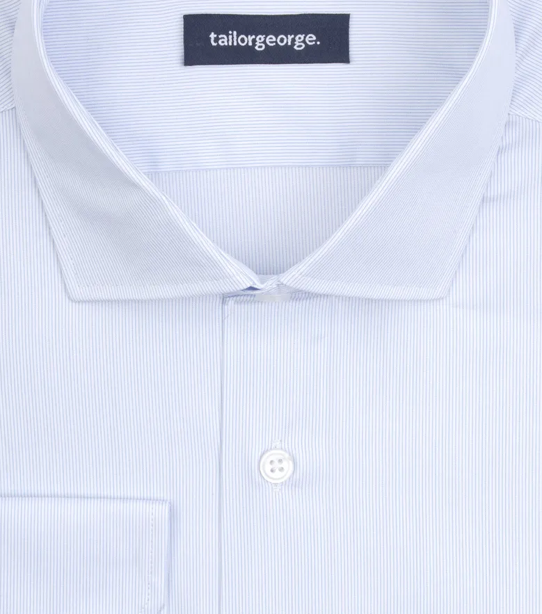 Chemise en twill à rayures bleu ciel