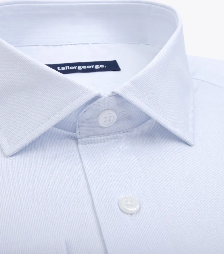 Chemise en twill à rayures bleu ciel