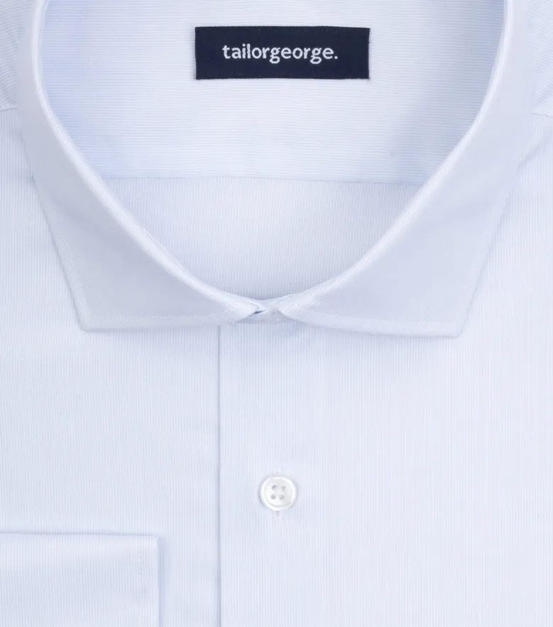 Chemise en twill à rayures bleu ciel