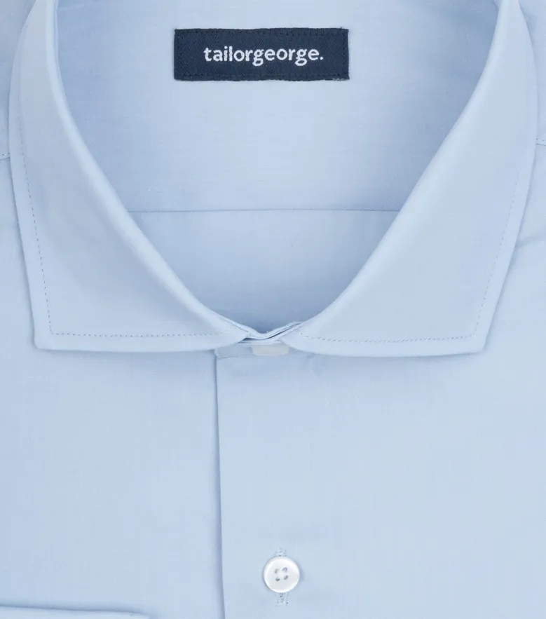Chemise en popeline uni bleu ciel