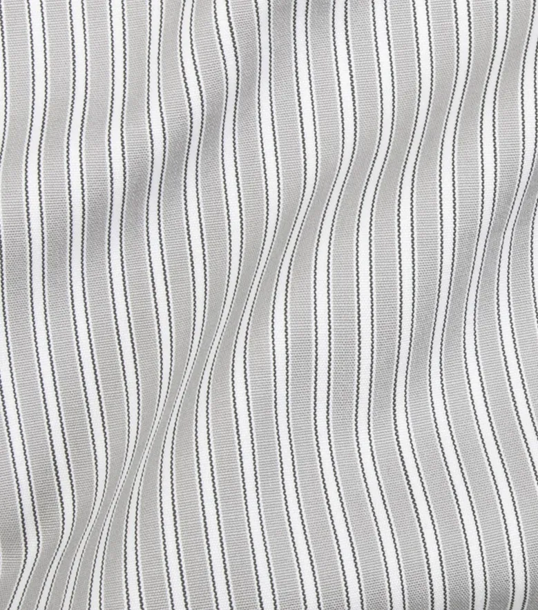 Chemise en popeline à rayures gris clair