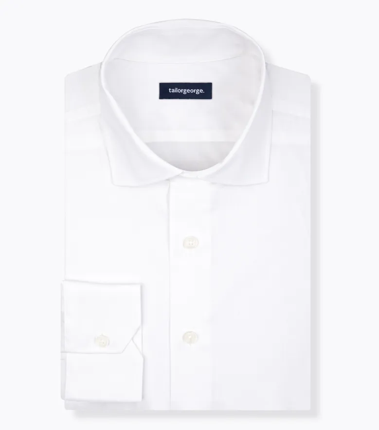 Chemise en popeline stretch uni blanc