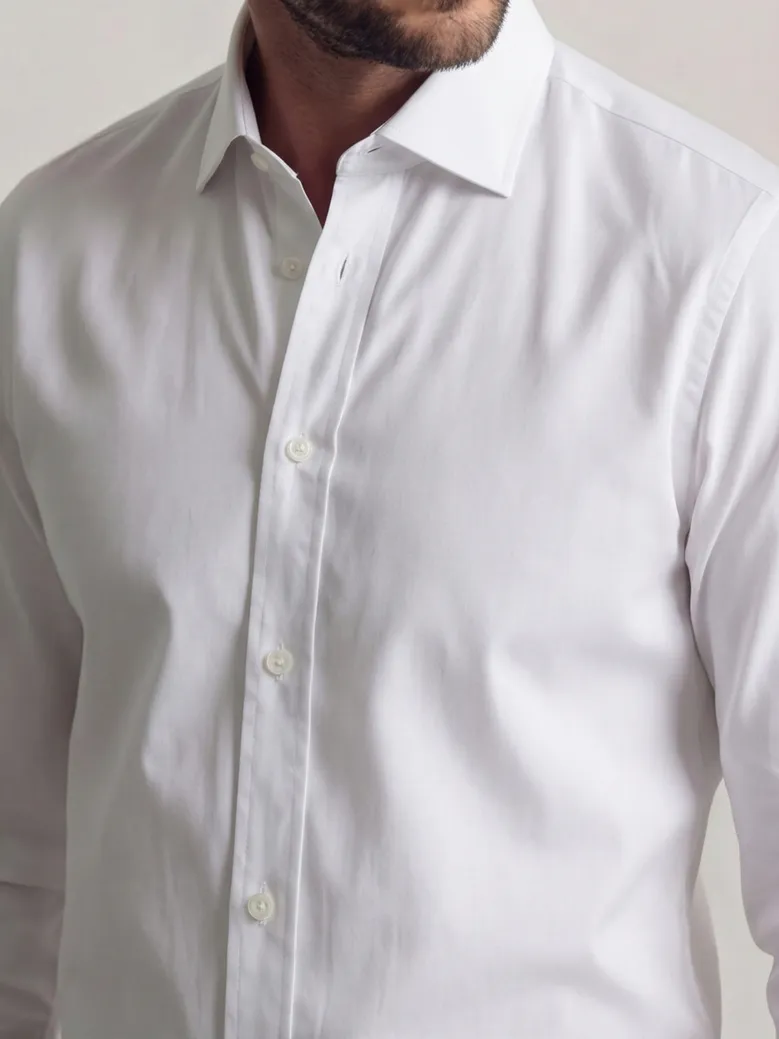 Camicia bianca in popeline facile da stirare