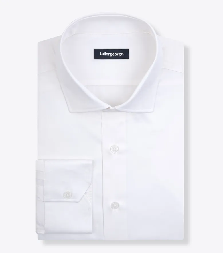 Chemise en twill uni blanc ivoire facile à repasser