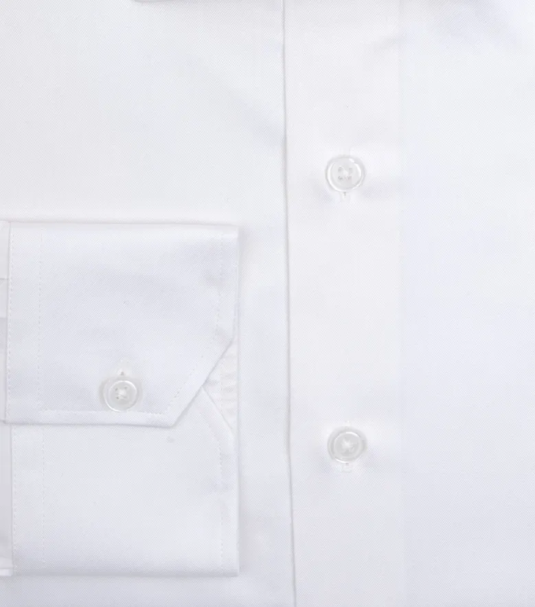 Chemise en twill uni blanc ivoire facile à repasser