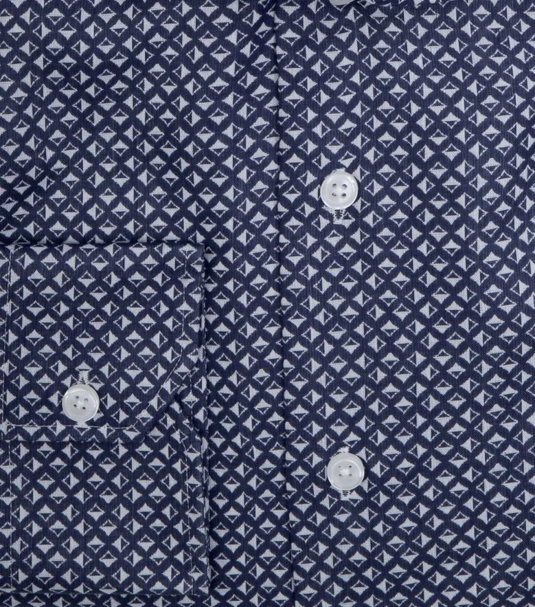 Chemise en fil-à-fil liberty bleu marine facile à repasser
