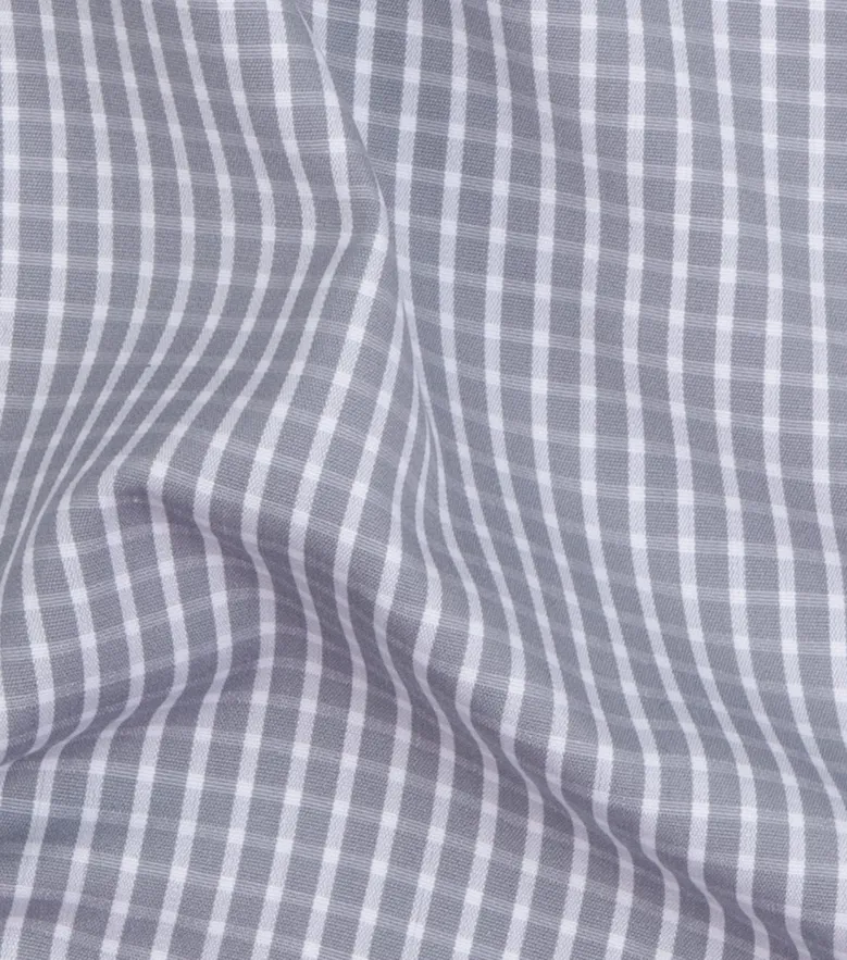 Chemise en popeline à carreaux gris facile à repasser
