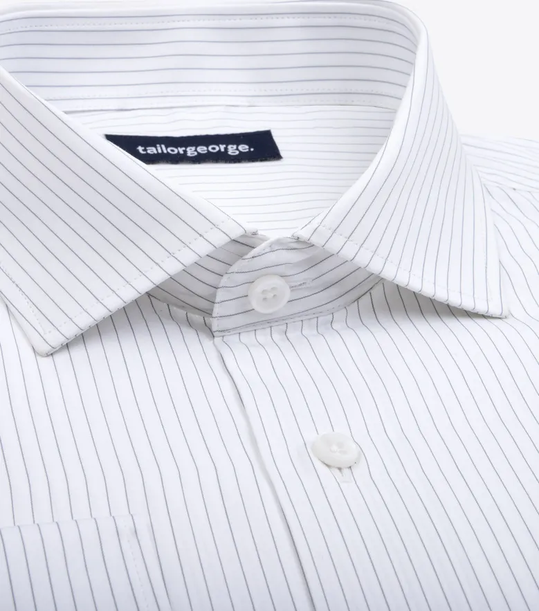 Chemise en popeline à rayures grises facile à repasser