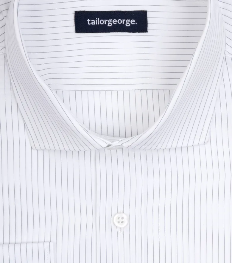 Chemise en popeline à rayures grises facile à repasser