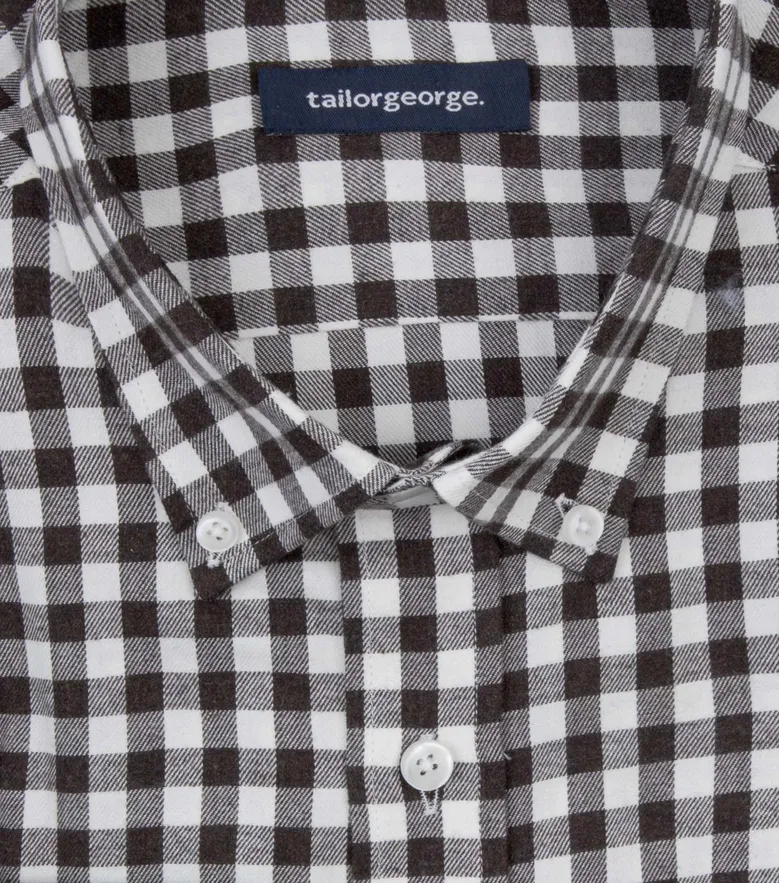 Chemise en flanelle à carreaux marron