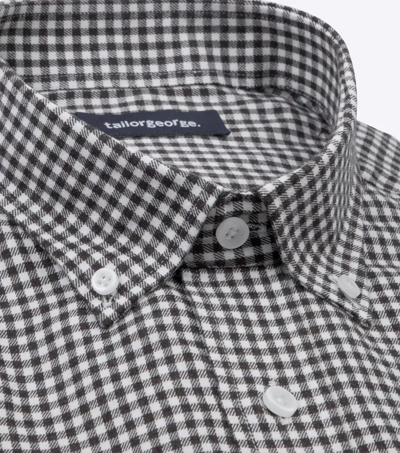 Chemise en flanelle à petits carreaux marron