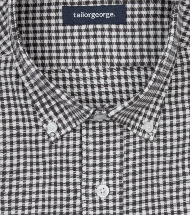Chemise en flanelle à petits carreaux marron