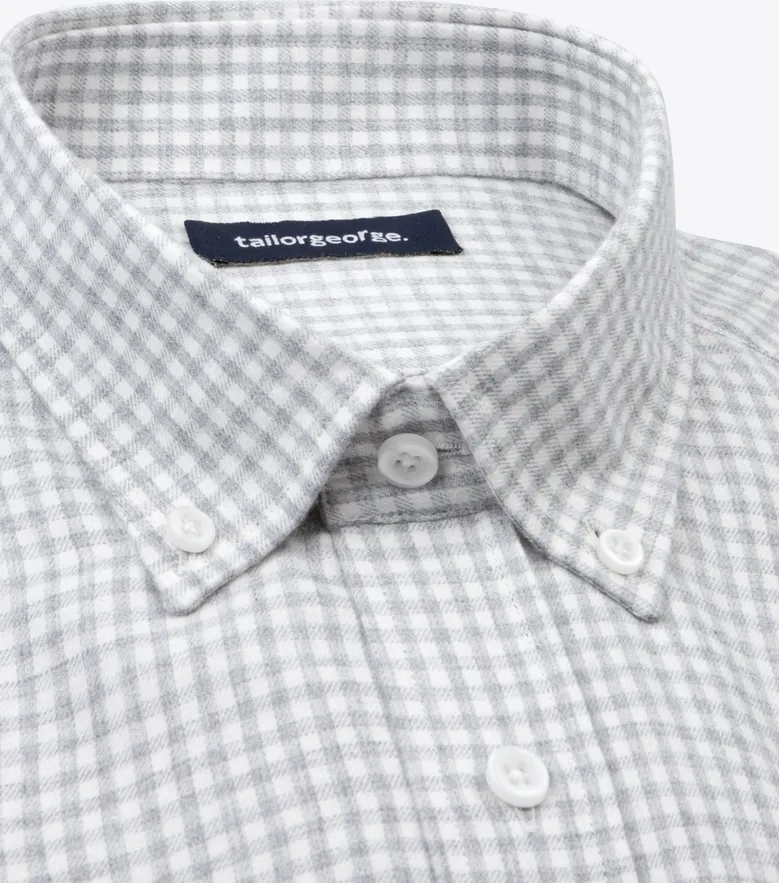 Chemise en flanelle à petits carreaux gris