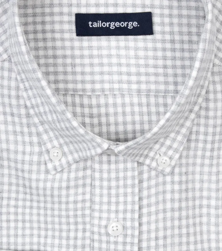 Chemise en flanelle à petits carreaux gris
