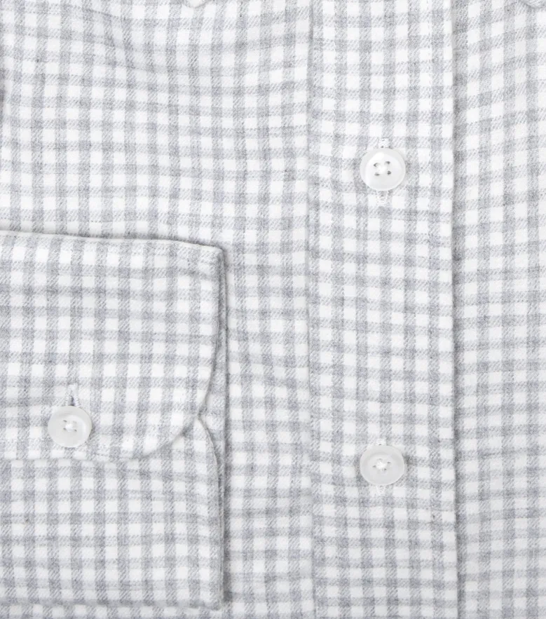 Chemise en flanelle à petits carreaux gris