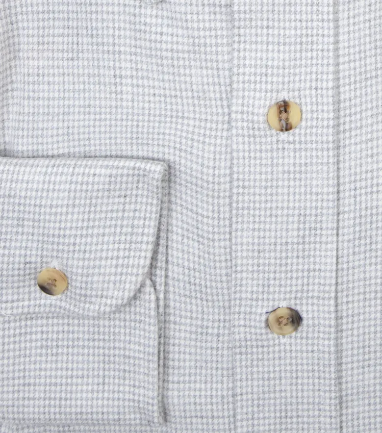 Chemise en flanelle à mini-carreaux gris