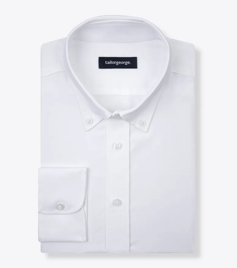 Chemise en Oxford sport blanc uni