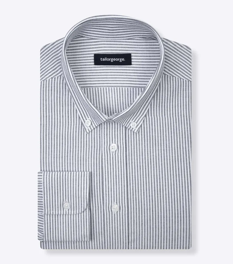 Chemise en Oxford à rayures gris