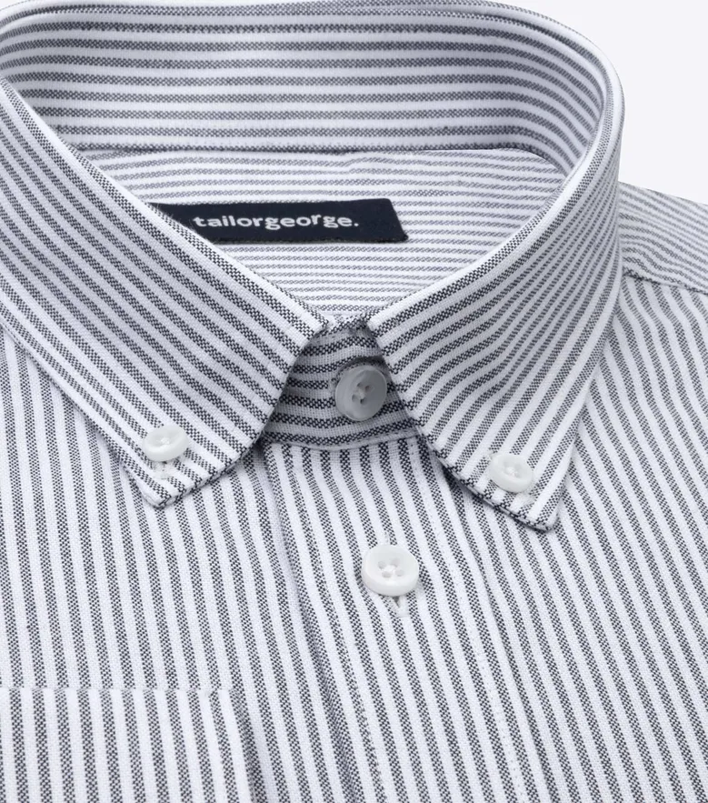 Chemise en Oxford à rayures gris