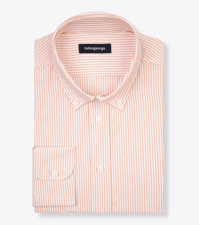 Chemise en Oxford à rayures orange