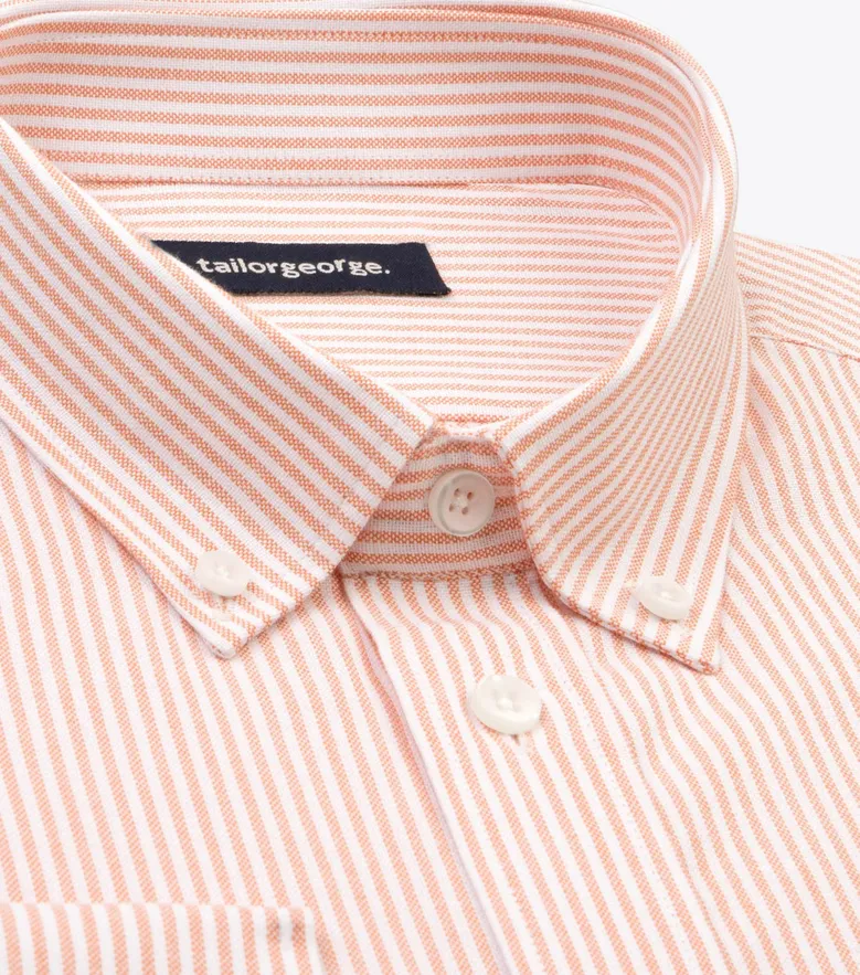 Chemise en Oxford à rayures orange