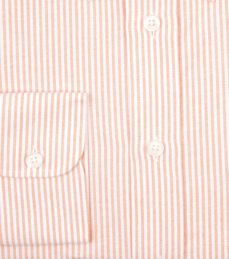 Chemise en Oxford à rayures orange