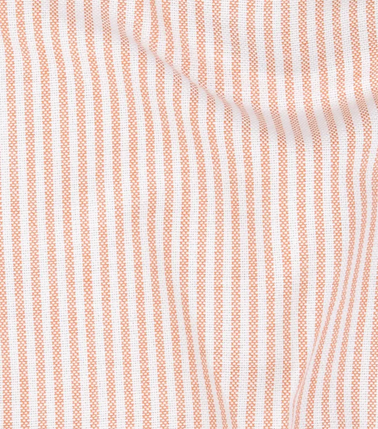 Chemise en Oxford à rayures orange