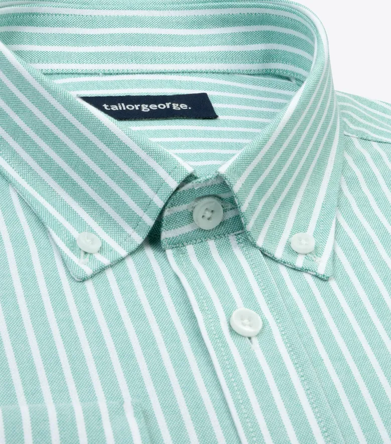 Chemise en Oxford à rayures vert