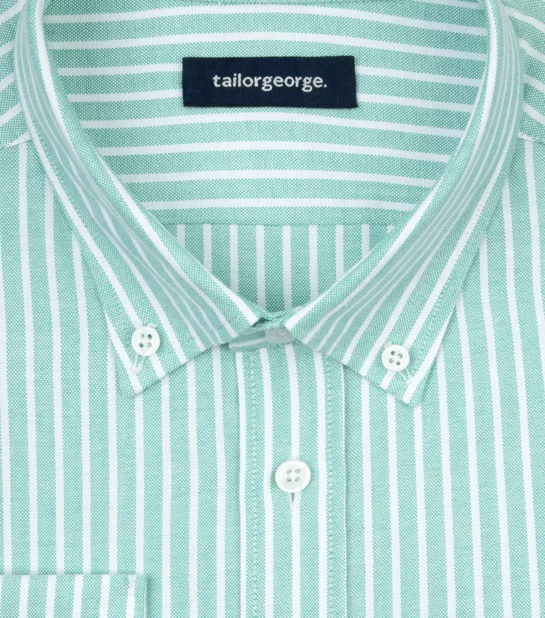 Chemise en Oxford à rayures vert