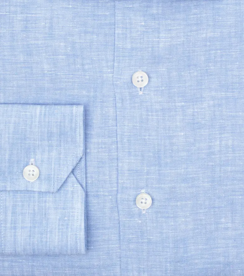 Chemise en Lin uni bleu ciel