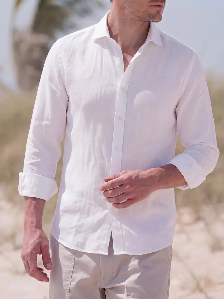 Chemise en Lin uni blanc