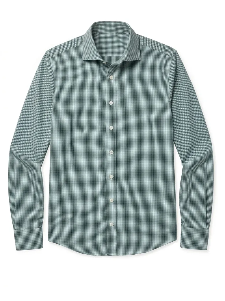 Chemise en twill à carreaux verts