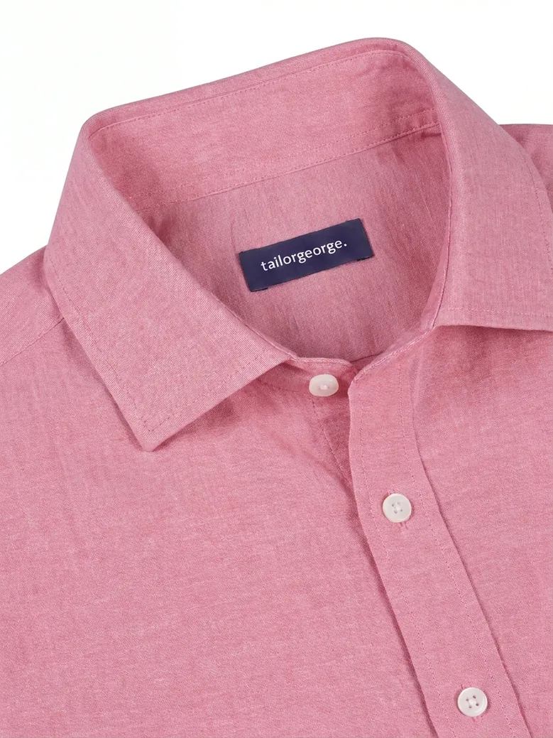 Chemise en fil-à-fil uni rouge